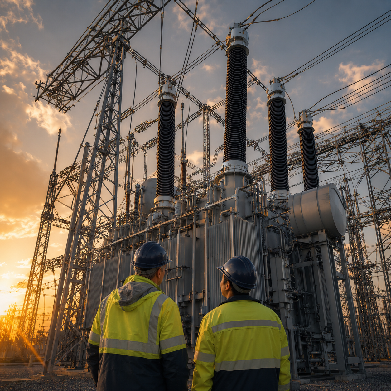 Bedford Power and TBEA engineers at a UHV substation